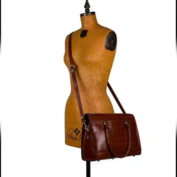 Patricia Nash Josselin Leather Satchel Crossbody In Signature Floret Pattern - Picture 7 of 10